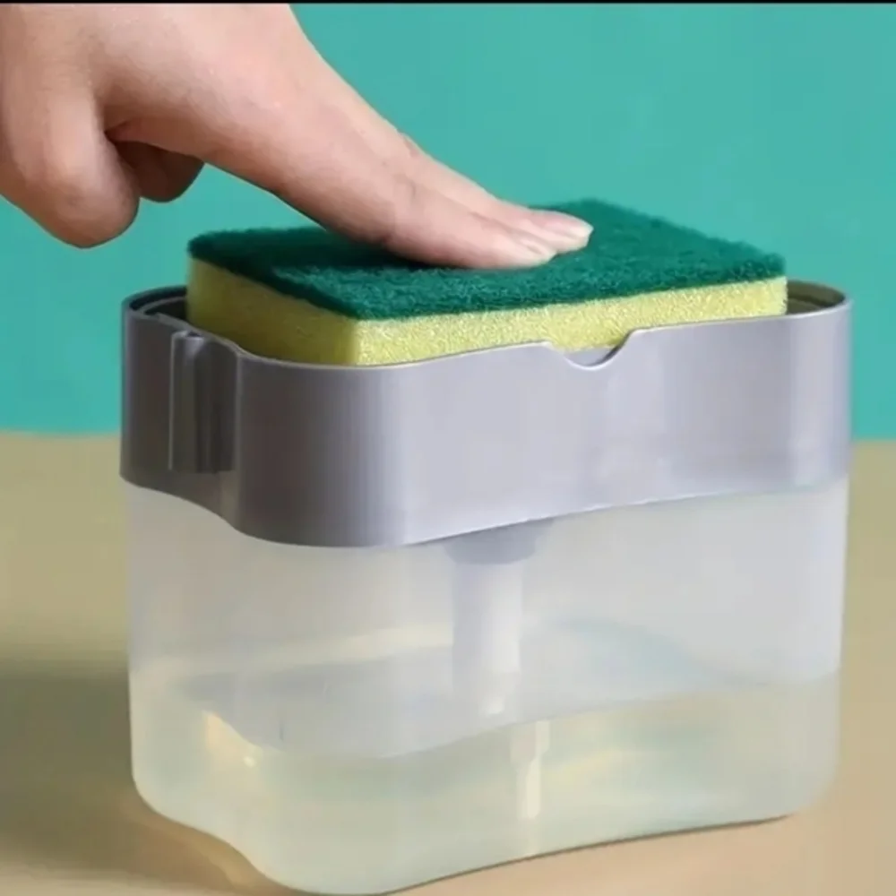Press Sponge Dishwashing‎ Soap Dispenser Gray